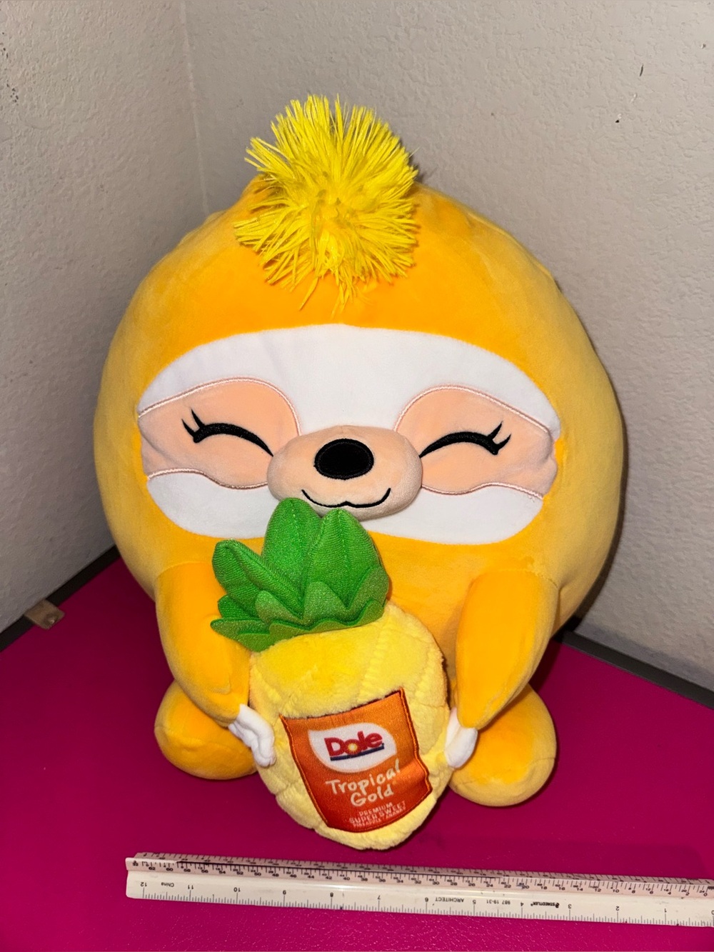 Tropical Gold Plush Pineapple Sloth